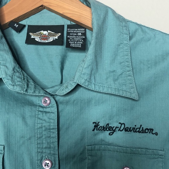 Harley Davidson Long Sleeve Button Down Shirt - Picture 2 of 4